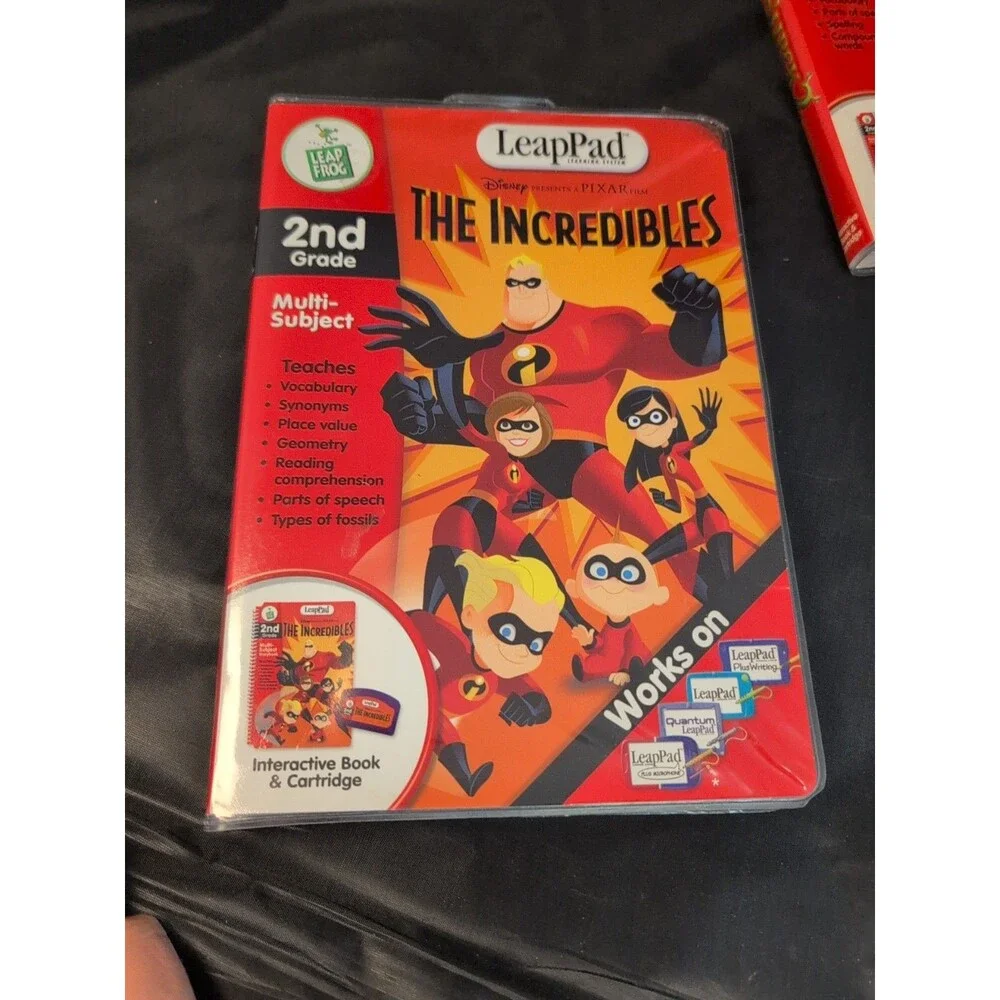 LeapPad THE INCREDIBLES  And Shrek 2 Book & Cartridge 2nd Grade Learning System